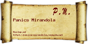 Panics Mirandola névjegykártya